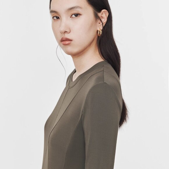 CHICJOC Japanese Imported Eco-Cool Viscose Dress – Minimalist Elegance sz 40 - Picture 11 of 16